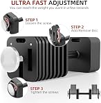 10-80lb Adjustable Dumbbells, Single Dumbbell, Quick Weight Adjustment, Lockable Square Weight Plate Dumbbell Set, Suitable for Home Gyms.