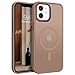 GaoBao für iPhone 12 Hülle, iPhone 12 Pro Hülle [Kompatibel mit MagSafe] Durchscheinende Matte Magnetische Stoßfeste Anti-Fingerabdruck Schutzhülle, Handyhülle iPhone 12/iPhone 12 Pro Case, Braun