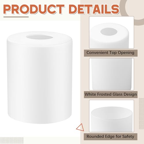 Image of Teenyyou 3 Pcs Frosted Glass Shade Replacements for Pendant Light Fixtures Glass Lamp Shade Cover, 1-5 /8 Inch Fitter, 4 inchw x 4.7 inchh, Replacement Lamp Globe for Chandelier Wall Light Sconce