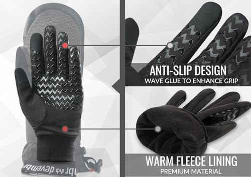 Mitaines de ski anti-choc protège-poignets snowboard écran tactile - 4