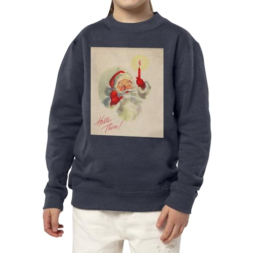 Sweatshirt enfant Père Noël bougie en molleton premium au design rétro soigné