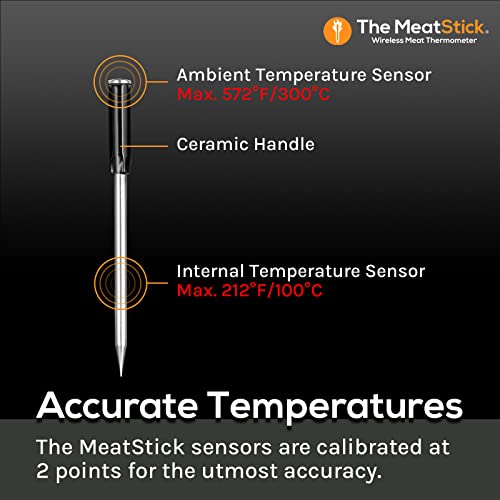 Meatstick Wifi Bridge Set | Wireless Meat Thermometer With Bluetooth | Unlimited Range | For Bbq, Kitchen, Smoker, Air Fryer, Deep Frying, Oven, Sous Vide, Grill, Rotisserie #TOP3