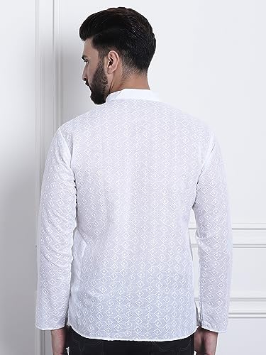 Sojanya (Since 1958 Men'S Cotton Chikankari Only Short Kurta4
