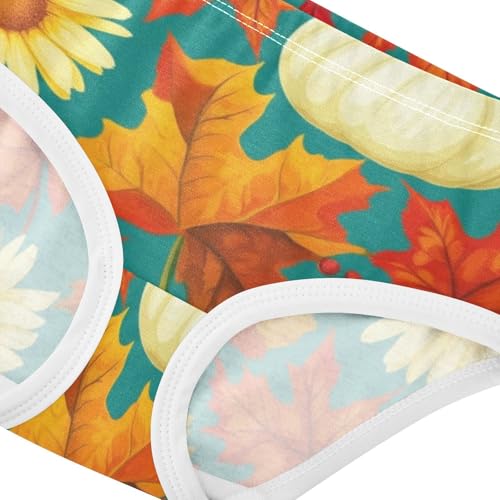 Toddler Underwear Custom 2t Cotton Little Girl Panties Cartoon Underpants Briefs Autumn Maple Leaf Pumpkins4
