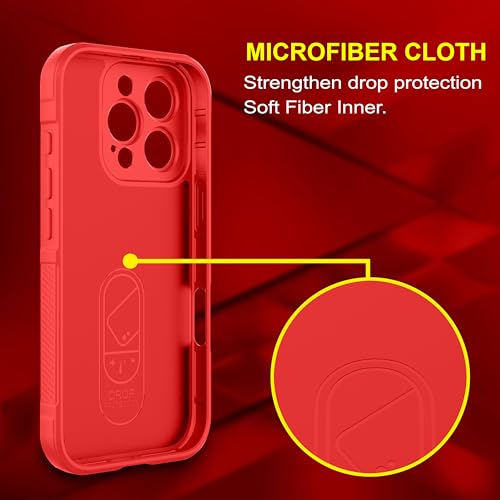 Image of amazon basics Back Case Cover for iPhone 16 Pro Max | Compatible for iPhone 16 Pro Max Back Cover | Liquid Silicon Magic Case with Camera Protection | Red