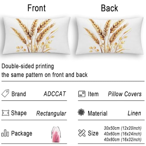Fundas Cojines Exterior Impermeable 40x60 Blanco contra la Humedad Pack de 2 Fundas de Lino 7