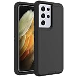WOGROO Case for Galaxy S21 Ultra, Heavy-Duty Tough Rugged Shockproof Drop Protective Cover Cases for Samsung Galaxy S21 Ultra, Black
