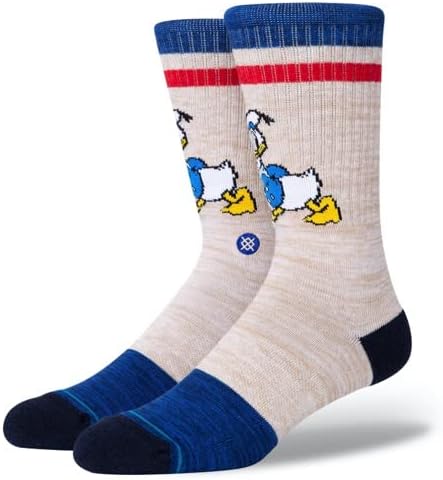 Amazon スタンス X ディズニー Stance X Disney Vintage Disney インフィニット コラボ ソックス ドナルド ナチュラル ブルー 靴下 白 青 Infiknit Socks Natural Blue サイズl 25 5 29 0cm スポーツソックス 通販