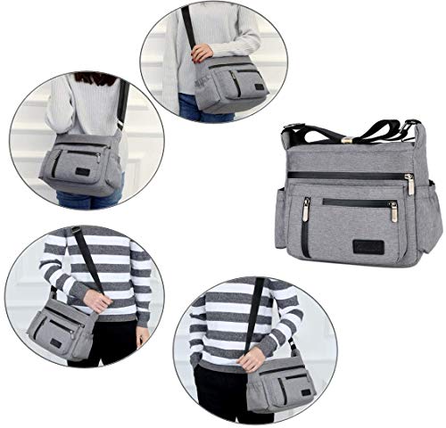 Wxnow Multi Pocket Shoulder Bag Crossbody Bag for Women Travel Purse Work Bag 6