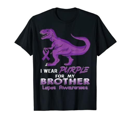 I Wear Purple for My Brother - Lupus Awareness Dinosaur T-Shirt
