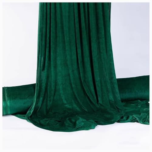 Tissu en velours extensible au mètre vert foncé 0.8x9m pour couture de robe et rideau