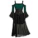 Produktbild Kleider Damen Mittelalterkleid Lang Mittelalterliche Trompetenärmel Mittelalter Kleidung Cosplay Party Kostüm Maxikleider zum Karneval Oktoberfest Tradition Retro Tunika Gothic Kostüm(XL.Grün)