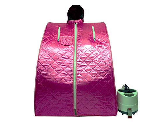 KOVFBRO Portable Steam Sauna Room STEAM Bath Steamer Pot Slimming Therapy Household Shower Cabin Steam Panel Home Sauna SPA Hammam Pink