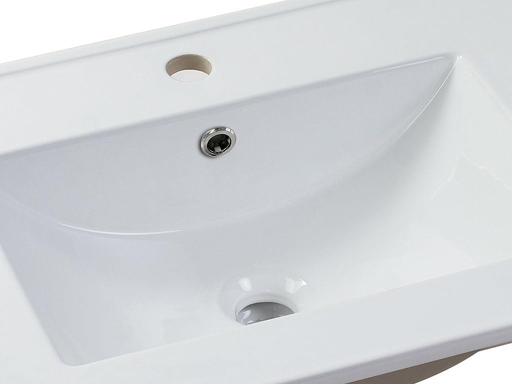 Venta-unica - Lavabo empotrado blanca rectangular de cer·mica - 61 x 46,5 cm - MOTIAC