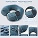 Keemall Inflatable Travel Neck Pillow for Airplane Train Car Washable Pillowcase U Shaped Office Napping Pillow