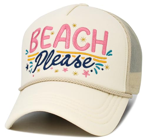 Image of Vacation Beach Camping Womens Baseball Cap Distressed Vintage Unconstructed Embroidered Patch Hat