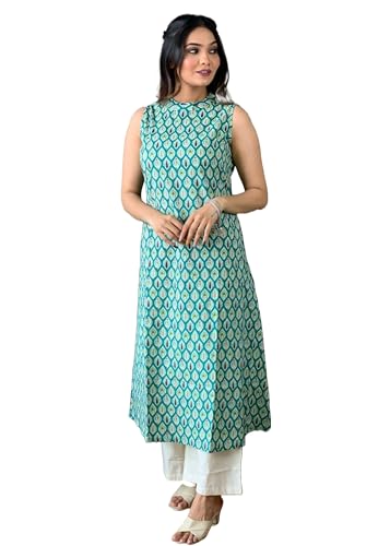 Kurti indien femme sans manches coton vêtement décontracté été 546j