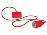 Lámpara de diseño con cuerda para colgar, color rojo