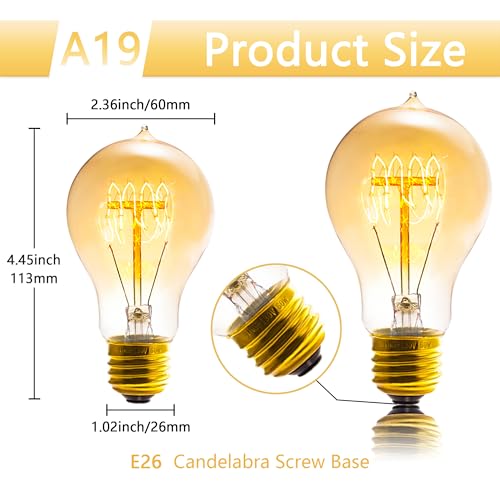 image for Sevici A19 Edison Light Bulb,E26 Incandescent Light Bulbs 60W Antique 