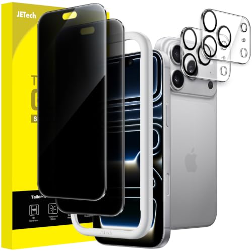 Image of JETech Privacy Screen Protector for iPhone New Pro Max, 2+2 Pack