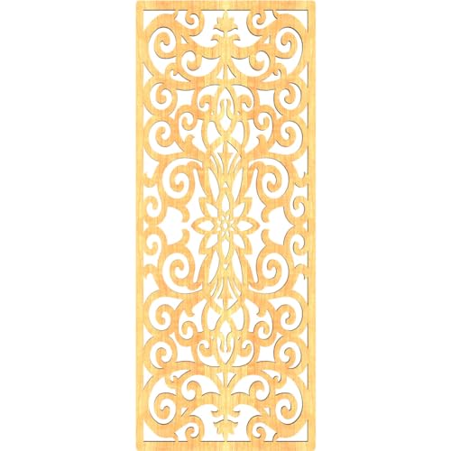 Image of Buel Decorative Pierced Fretwork Wood Wall Panels, 9 3 /8 inchW x 24 3 /8 inchH x 3 /8 inchT, Cherry