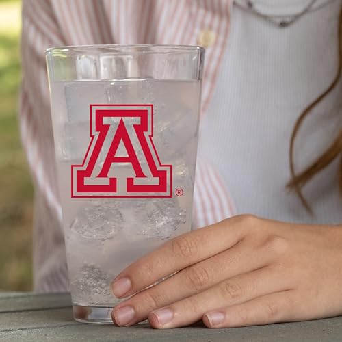 Image of Logo Brands NCAA 16 oz Pint Glass - Durable Glass With Bold Team Color- Chip-Resistant Rim Drinkware For Fans, Tailgates, Home Bars & Everyday Use