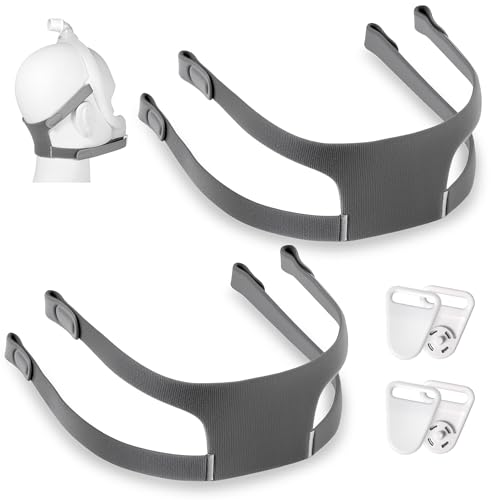 2-Pack Replacement Headgear Strap for Dreamwear Full Face Mask Adjustable Headgear Strap with 4 Pcs Magnetic Clips