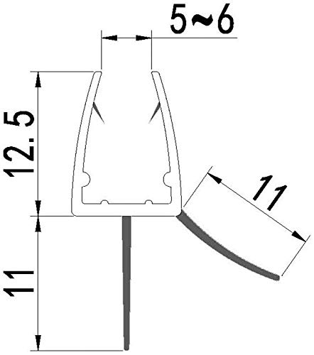 Duschtürdichtung IMPTS 100 cm für 5 mm und 6 mm Glasdicken