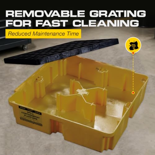 Image of Eagle 1 Drum Spill Containment Pallet, Made in the USA, Yellow