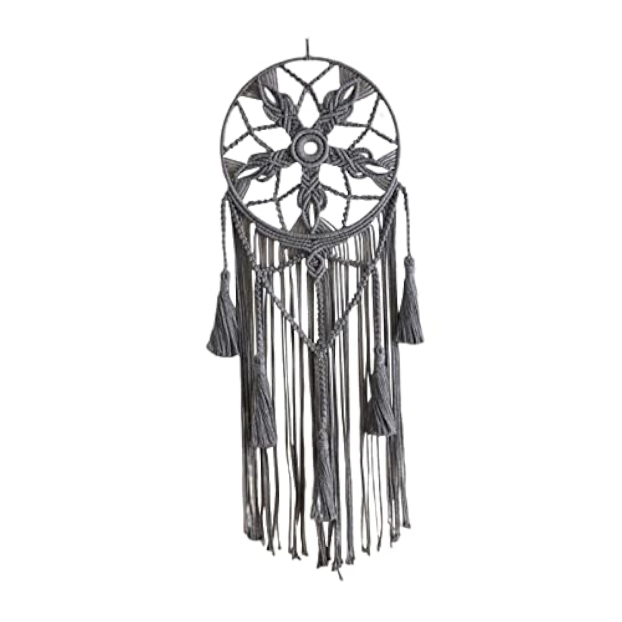 Gray Macrame Hoop Dream Catcher for Party Decor