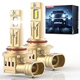 PERPOTAO 9005/HB3 Bulbs, 46000LM 800% Ultra Bright, 60000H Long Life, 6000K White, Mini 1:1 Fit, IP68, Plug & Play, 2-Pack