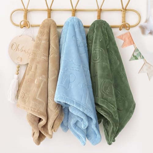Image of BORITAR Baby Blanket for Boys Girls Ultra Soft Fleece Warm and Lightweight Animal Blankets for Infant Toddler Newborn, 30x40 Inch, Olive Green
