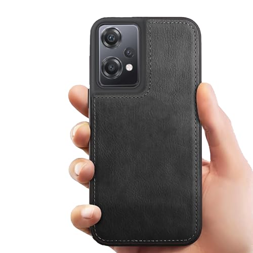 Image of Leather Case for OnePlus Nord CE 2 Lite Premium Protective Stylish Slim Cover with Shockproof Raised Edges Black
