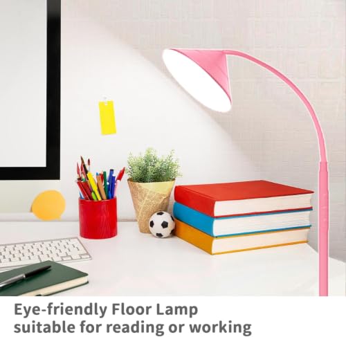 Image of Yikuneng Dimmable LED Floor Lamp, Super Bright Reading Lamps Floor Standing lamp with Remote & Touch Control, Stepless Dimming & 2700K-6500K Color Temperature, for Living Room Bedroom Office, Pink