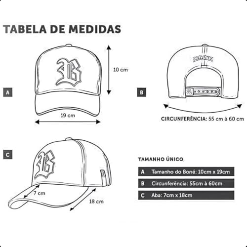 Boné Masculino Snapback Logo Basic All Black Blck Brasil Aba Curva Original (Branco)