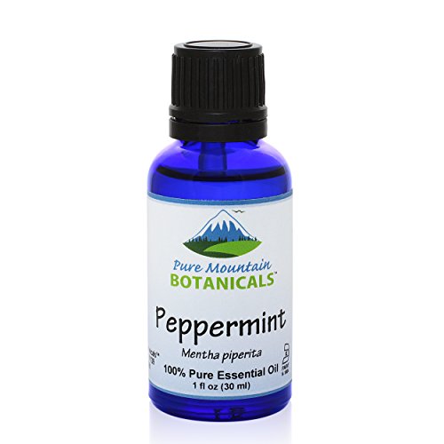 Peppermint Essential Oil - Full 1 oz (30 ml) Bottle - Pure Natural & Kosher Certified Mentha Piperita -  Pure Mountain Botanicals, Peppermint_Oil_1oz