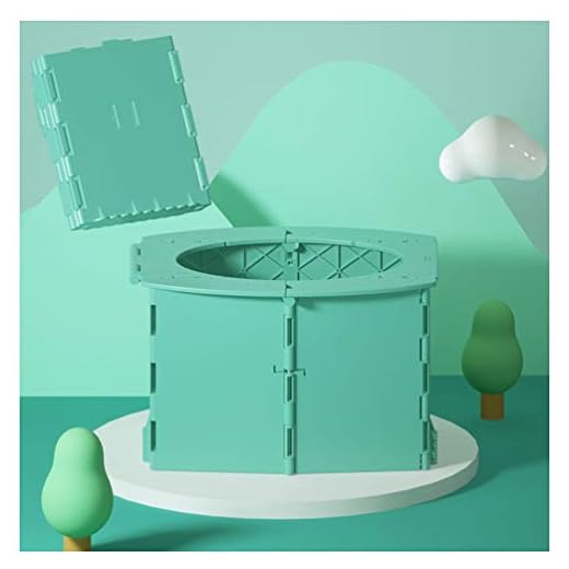 Portable Toilet for Kids, Reusable Foldable Toilet for Toddler, Portable Potty for Car Travel Outdoor Camping with 5 Potty Bags and Storage Bag Green