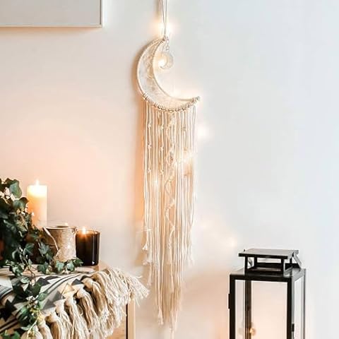 Koytoy Macrame Wall Hanging with LED Light Cover