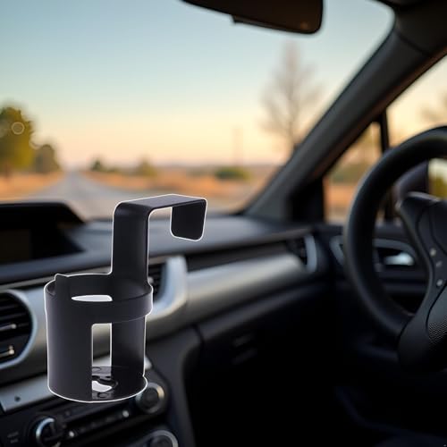 Portavasos para auto negro con gancho para botella miniatura 6
