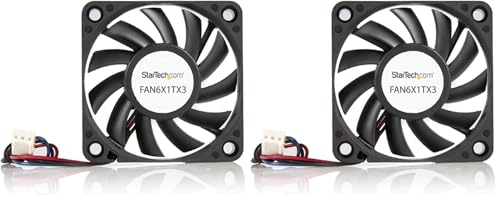 Image of StarTech.com 60x10mm Replacement Ball Bearing Computer Case Fan w / TX3 Connector - 3 Pin, Black (Pack of 2)