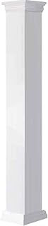 Ekena Millwork 8"W x 6'H Premium Square Non-Tapered Smooth PVC Endura-Craft Column Wrap Kit, Prairie Capital & Base