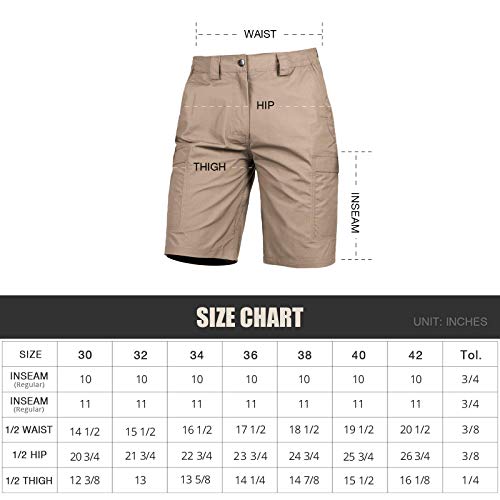 Free Soldier Men's Outdoor Tactical Shorts Water Resistant Cargo Work Shorts Relaxed Fit Hiking Shorts (Brown 36W X 11L) #TOP4