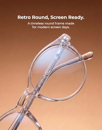 Image of TIJN Blue Light Blocking Glasses Men Women Vintage Thick Round Rim Frame Eyeglasses
