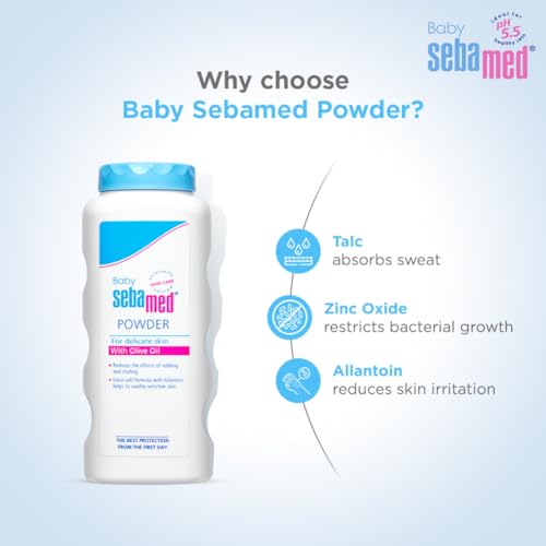 Image of Sebamed Baby Powder| Olive Oil, Allantoin|100 gm (Pack of 5)