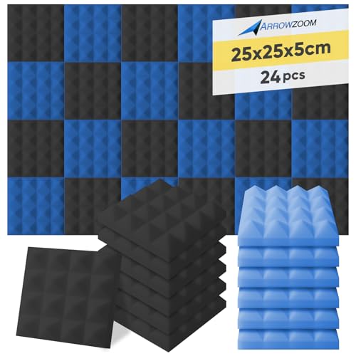 Panneau de mousse acoustique insonorisé 25x25x5cm pour correction sonore