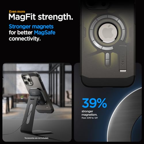 Spigen Tough Armor MagFit Designed for iPhone 15 Pro Max Case Cover (2023) Compatible with MagSafe - Gunmetal