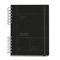 Agenda Semainier Miquelrius 2026 - Format A5+ (16x21,8 Cm), Couverture Rigide, Spirale - Vue Hebdomadaire, 6 Langues, Autocollants - Motif Arno Dufour Rosette