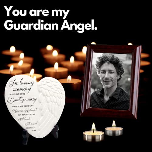 In Memory Of Loved One Gifts - Sculptural Angel Wing Plaque W/ Sympathy Card, Sympathy Gifts For Loss Of Loved One - Bereavement Grief Condolence Funeral Remembrance Gifts - Celebration Of Life Decor #TOP1