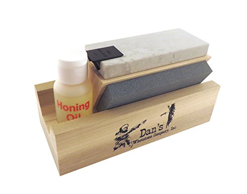 Dan's Tri-4 - Genuine 3 Stone 4" Tri-Hone, Arkansas Knife Sharpening System W/ Silicon Carbide (Coarse), Soft (Medium) And Hard (Fine) Arkansas Novaculite Whetstones, Stone Size: 4" X 1 5/8" X 1/2" #TOP29
