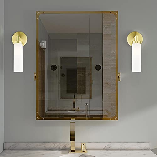 Image of Livex Lighting Aero 1 Light Wall Sconce Satin Brass Finish, 4.25 x 11